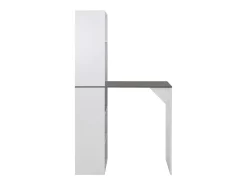 Mesa alta de bar con armario blanca 115x59x200 cm