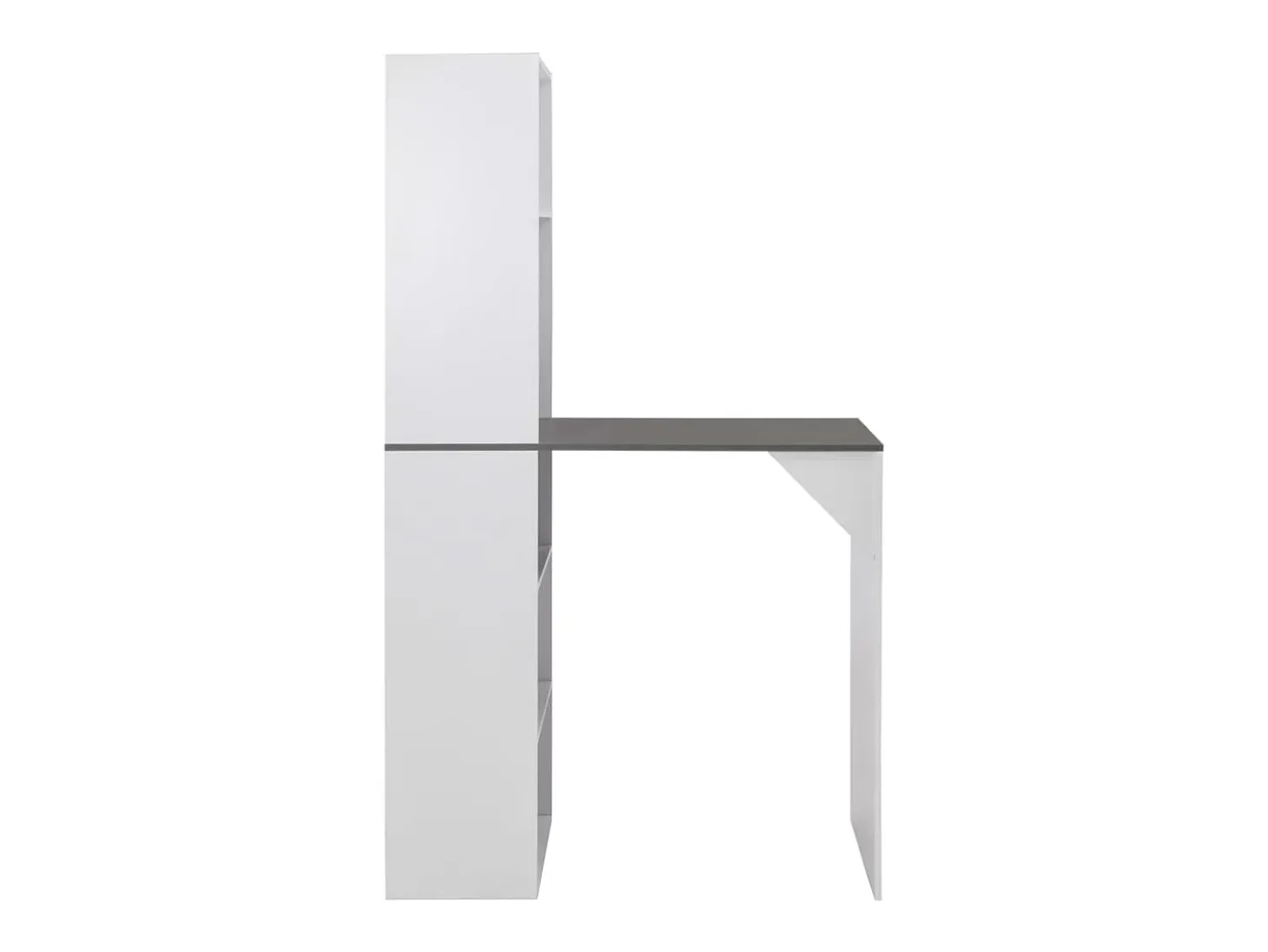 Mesa alta de bar con armario blanca 115x59x200 cm