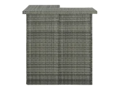 Mesa alta de bar de esquina ratán sintético gris 100x50x105 cm ES341012
