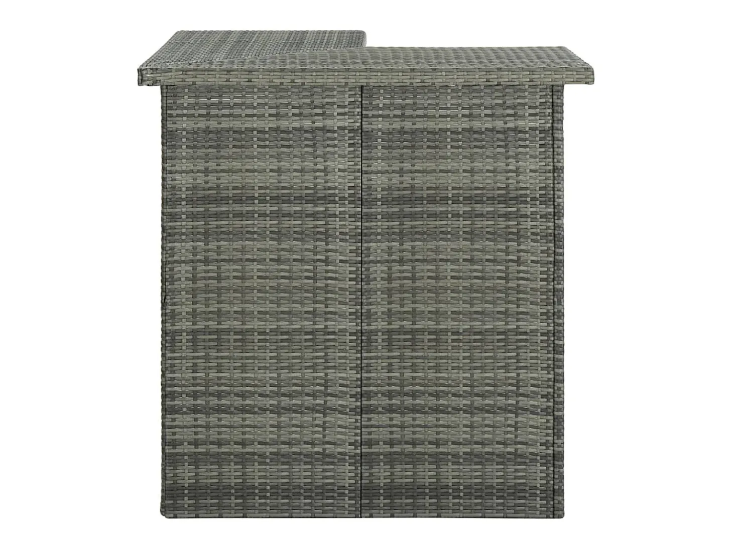 Mesa alta de bar de esquina ratán sintético gris 100x50x105 cm ES341012