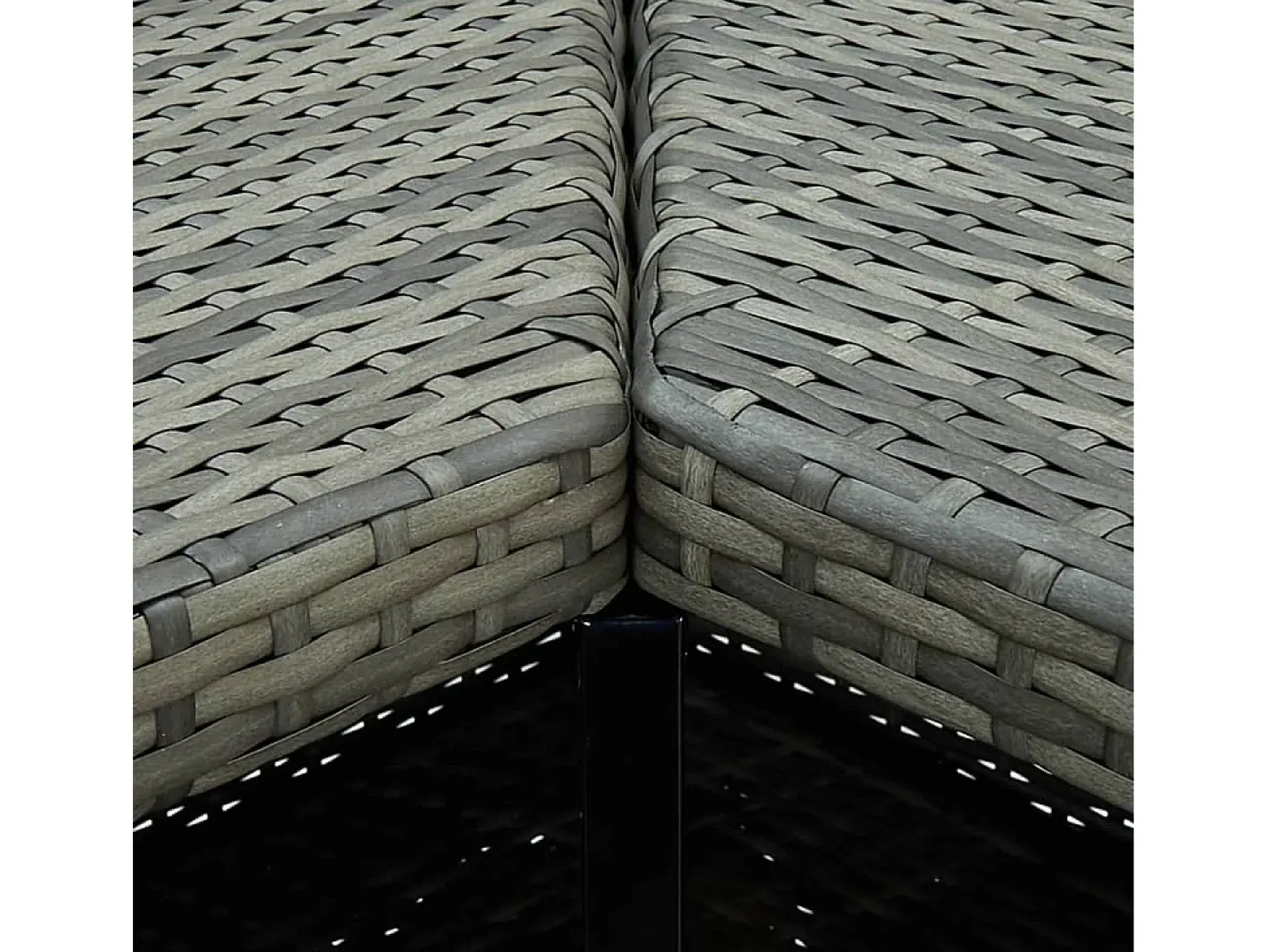 Mesa alta de bar de esquina ratán sintético gris 100x50x105 cm ES341012