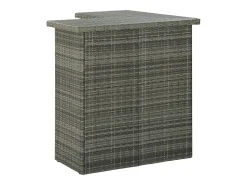 Mesa alta de bar de esquina ratán sintético gris 100x50x105 cm ES341012