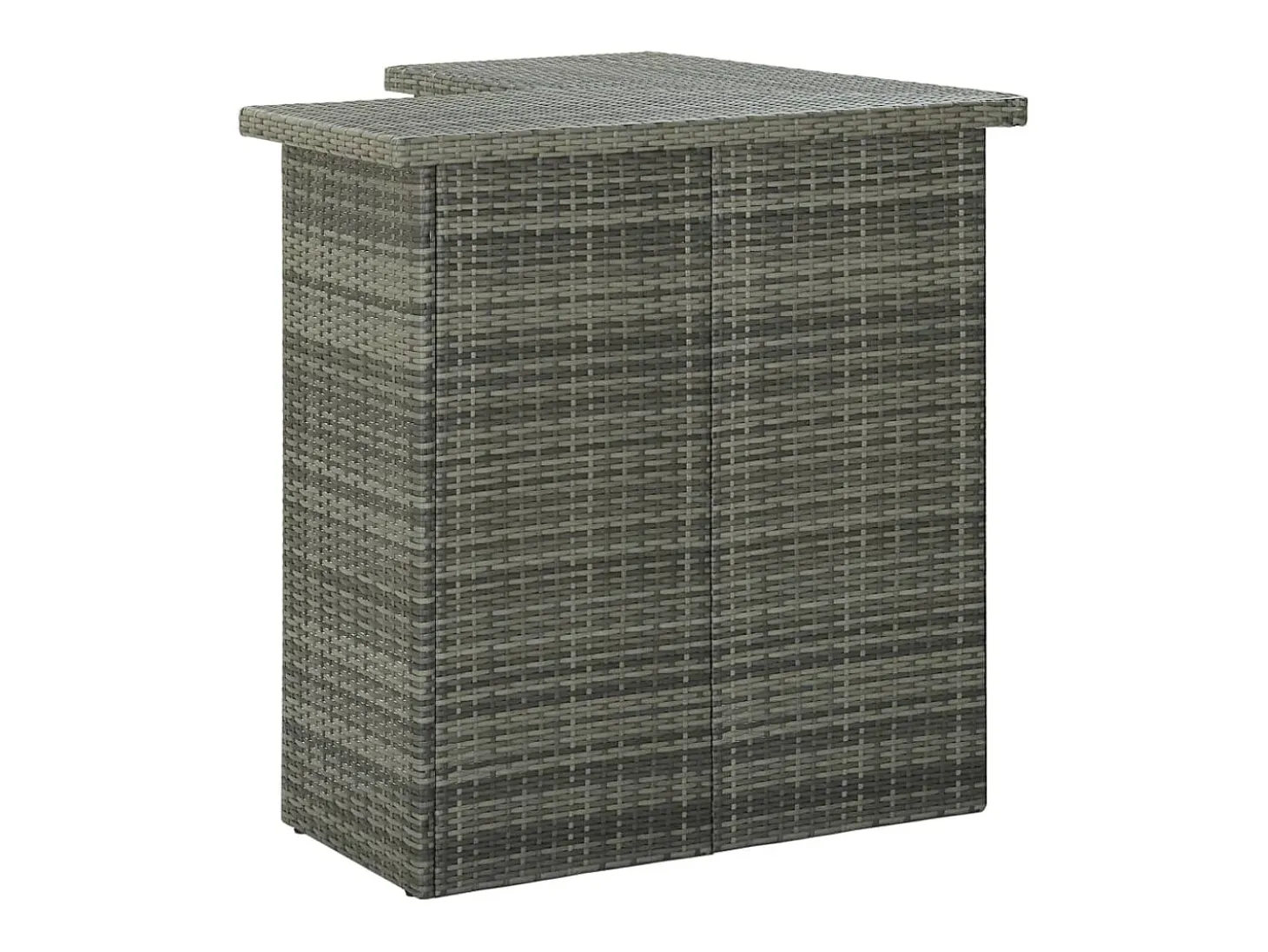 Mesa alta de bar de esquina ratán sintético gris 100x50x105 cm ES341012