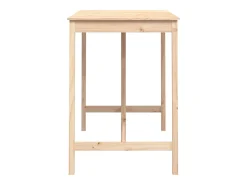 Mesa alta de bar de madera maciza de pino 140x80x110 cm
