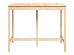 Mesa alta de bar de madera maciza de pino 140x80x110 cm