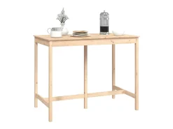 Mesa alta de bar de madera maciza de pino 140x80x110 cm