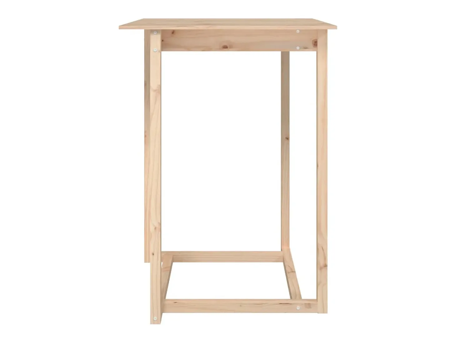 Mesa alta de bar de madera maciza de pino 80x80x110 cm