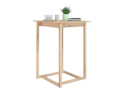 Mesa alta de bar de madera maciza de pino 80x80x110 cm
