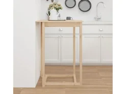 Mesa alta de bar de madera maciza de pino 80x80x110 cm