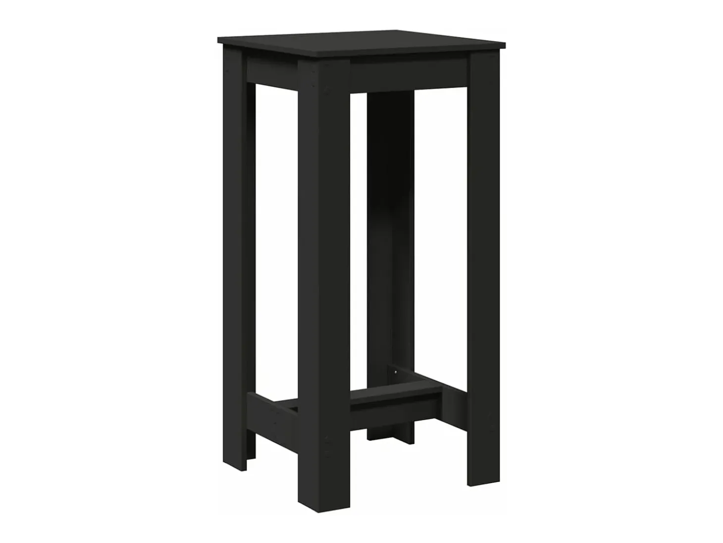 Mesa alta de bar madera de ingeniería negra 51x50x103,5 cm