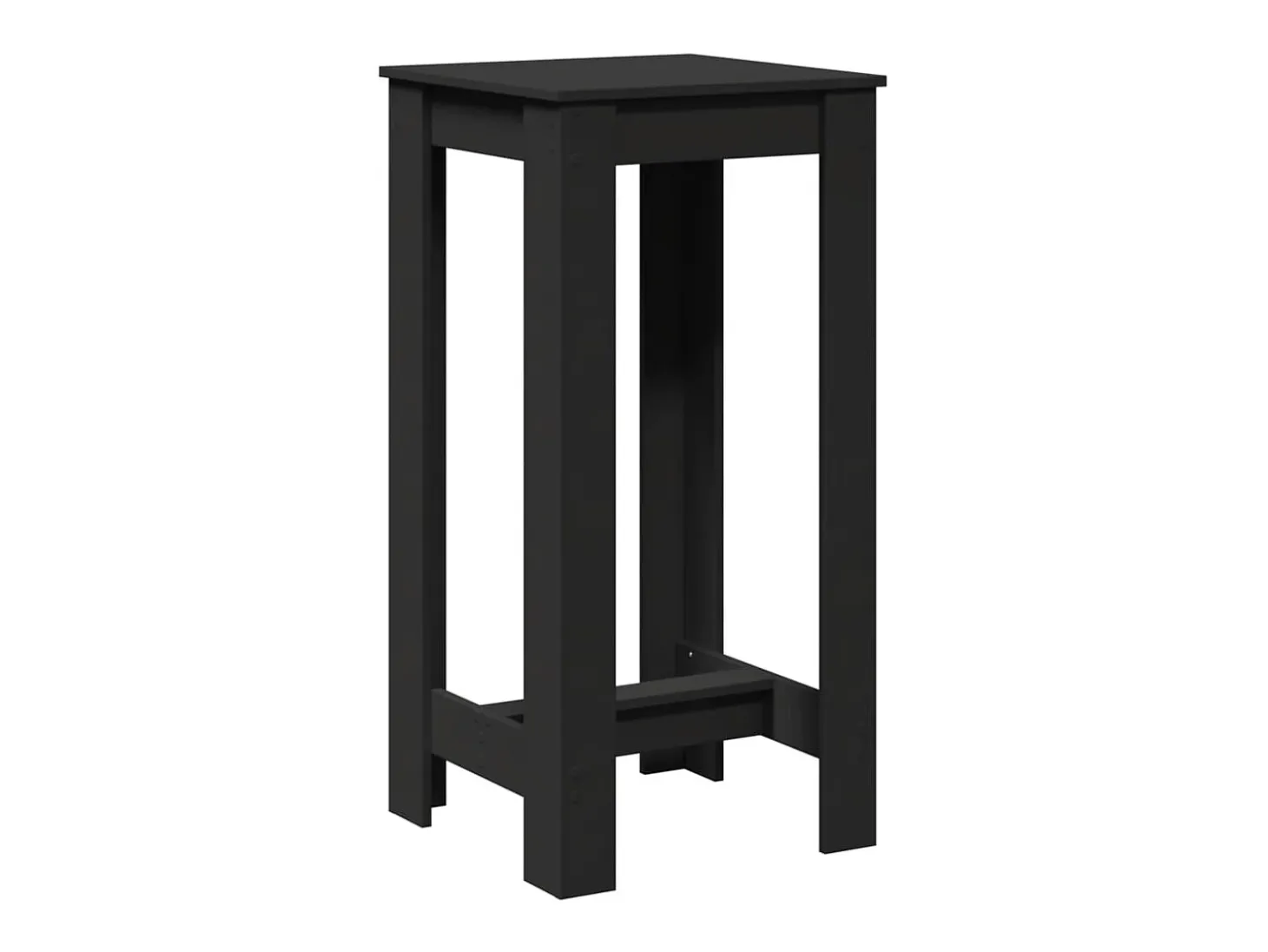 Mesa alta de bar madera de ingeniería negra 51x50x103,5 cm
