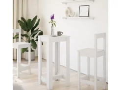 Mesa alta de bar madera de ingeniería blanca 51x50x103,5 cm