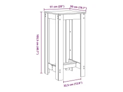 Mesa alta de bar madera de ingeniería blanca 51x50x103,5 cm