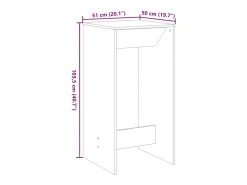 Mesa alta de bar madera de ingeniería envejecida 51x50x103,5 cm