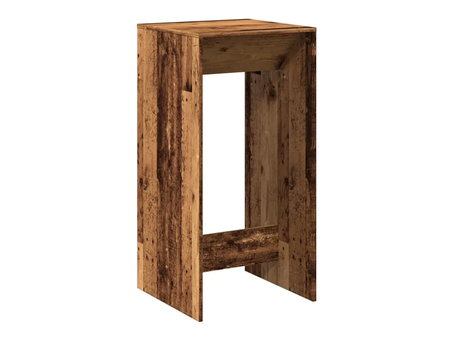 Mesa alta de bar madera de ingeniería envejecida 51x50x103,5 cm
