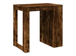 Mesa alta de bar madera ingeniería roble ahumado 102x70x103,5cm