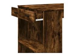Mesa alta de bar madera ingeniería roble ahumado 102x70x103,5cm