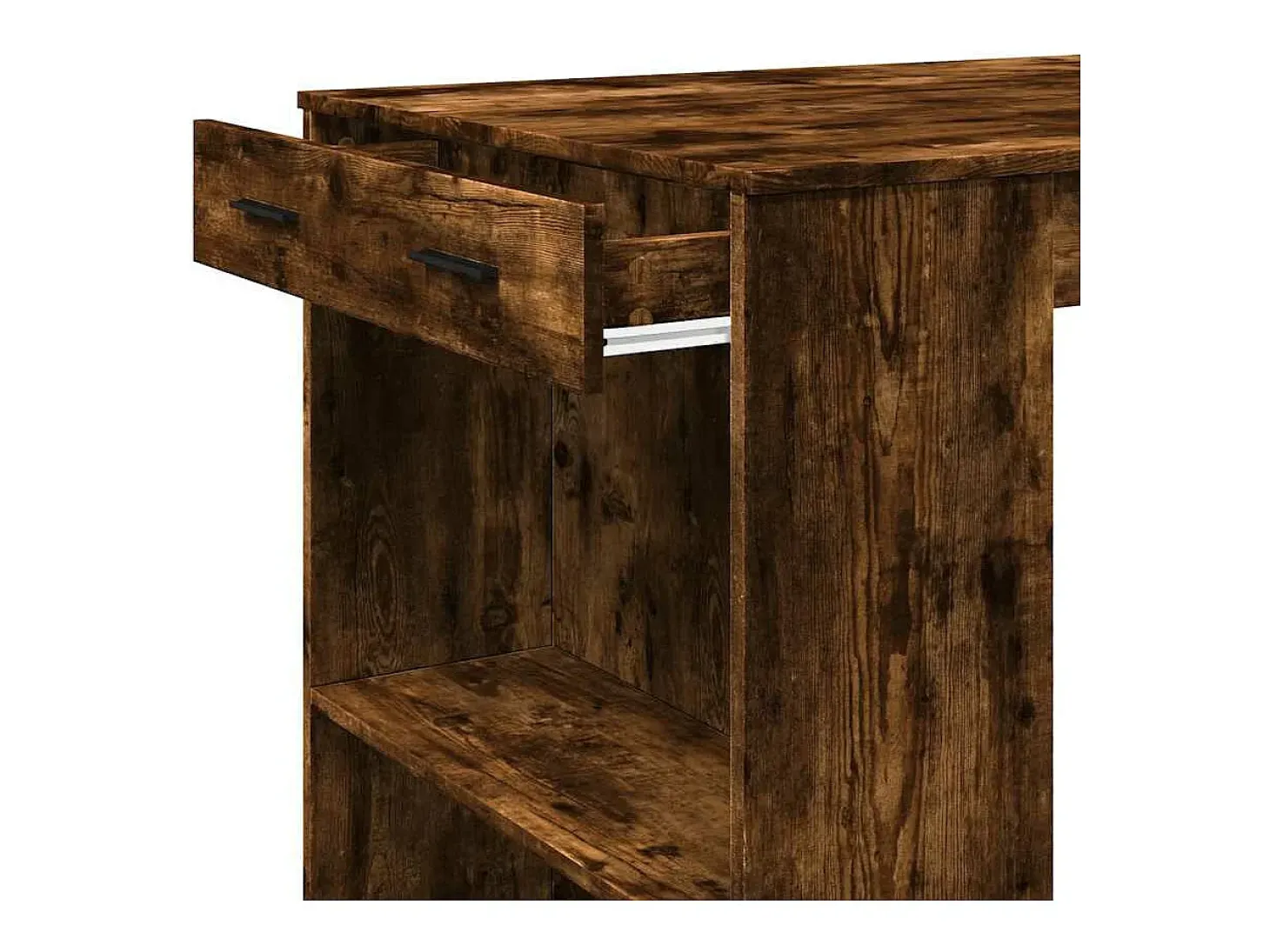 Mesa alta de bar madera ingeniería roble ahumado 102x70x103,5cm