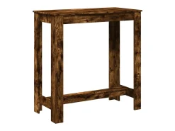 Mesa alta de bar madera ingeniería roble ahumado 102x50x103,5cm