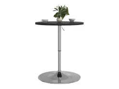Mesa alta de bar madera ingeniería y acero negra 60x60x90 cm