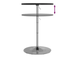 Mesa alta de bar madera ingeniería y acero negra 60x60x90 cm