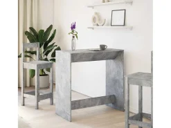Mesa alta de bar madera ingeniería gris hormigón 102x50x103,5cm