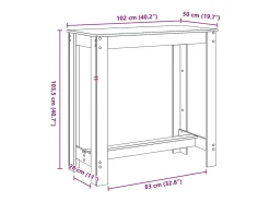Mesa alta de bar madera ingeniería gris Sonoma 102x50x103,5 cm