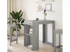Mesa alta de bar madera ingeniería gris Sonoma 102x70x103,5 cm