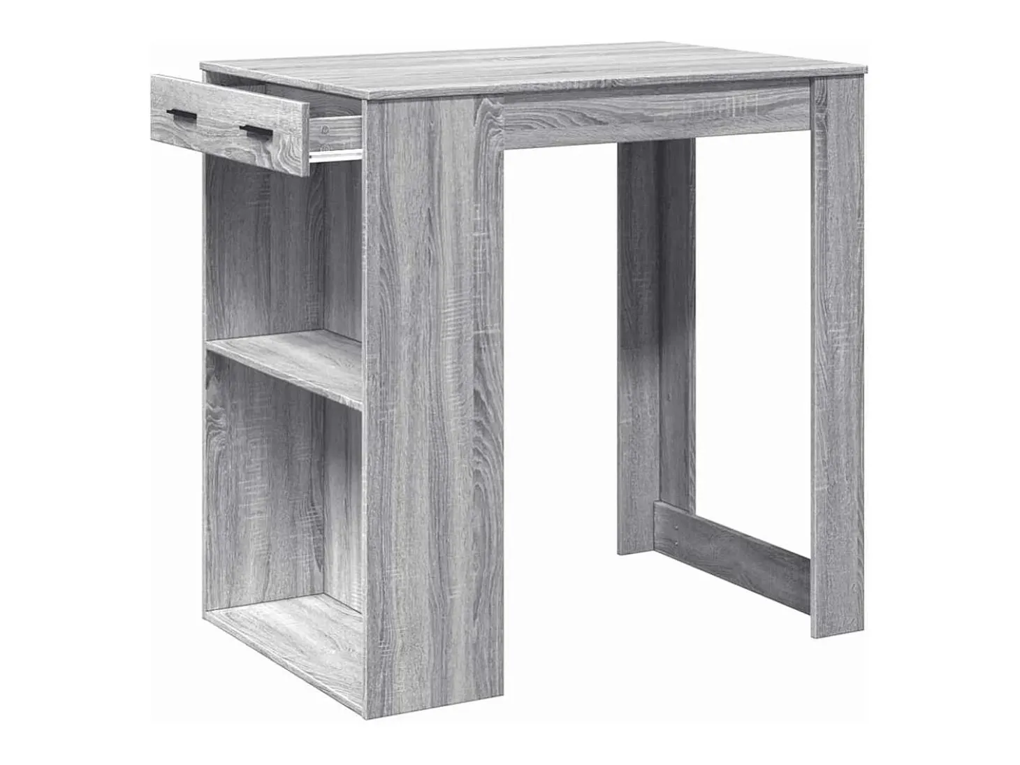 Mesa alta de bar madera ingeniería gris Sonoma 102x70x103,5 cm