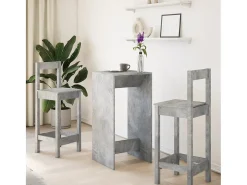 Mesa alta de bar madera ingeniería gris hormigón 51x50x103,5 cm