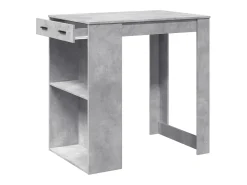 Mesa alta de bar madera ingeniería gris hormigón 102x70x103,5cm