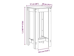 Mesa alta de bar madera ingeniería gris Sonoma 51x50x103,5 cm