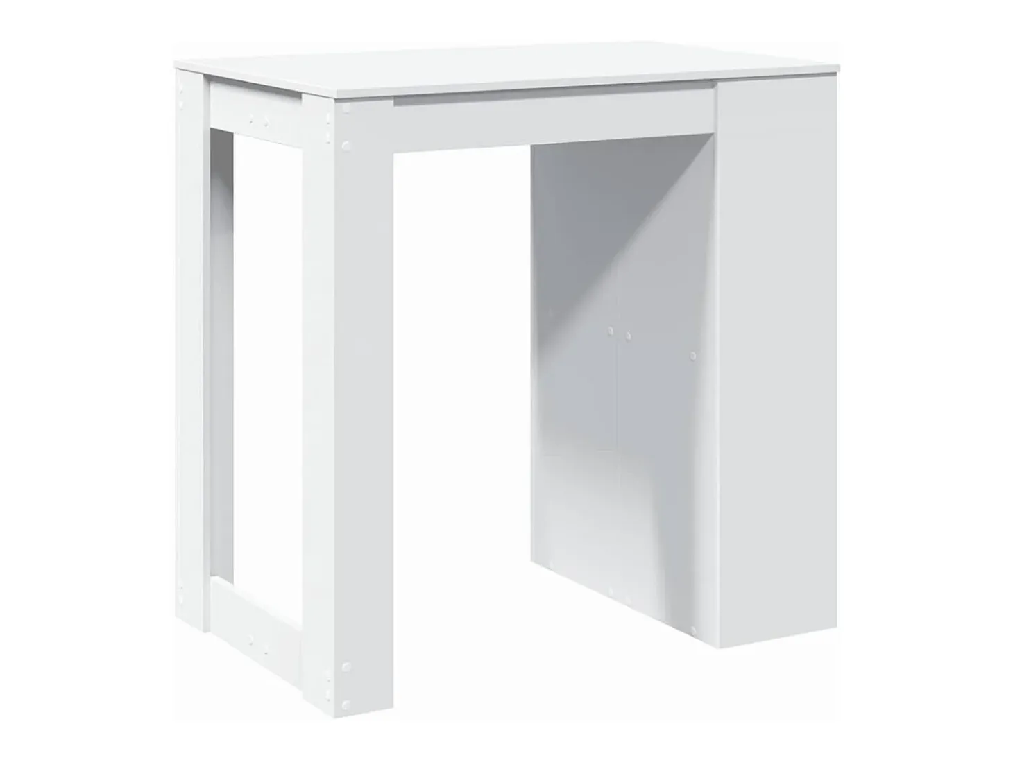 Mesa alta de bar madera ingeniería blanca 102x70x103,5 cm