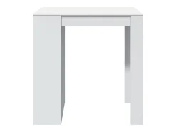 Mesa alta de bar madera ingeniería blanca 102x70x103,5 cm