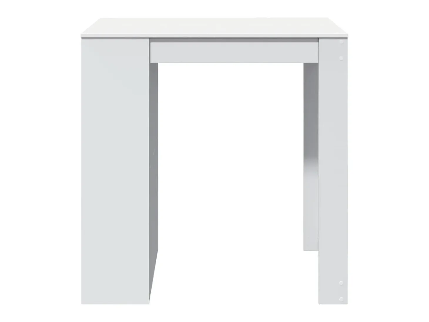Mesa alta de bar madera ingeniería blanca 102x70x103,5 cm