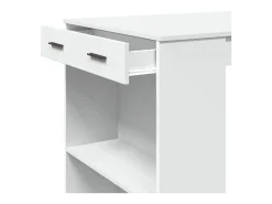 Mesa alta de bar madera ingeniería blanca 102x70x103,5 cm