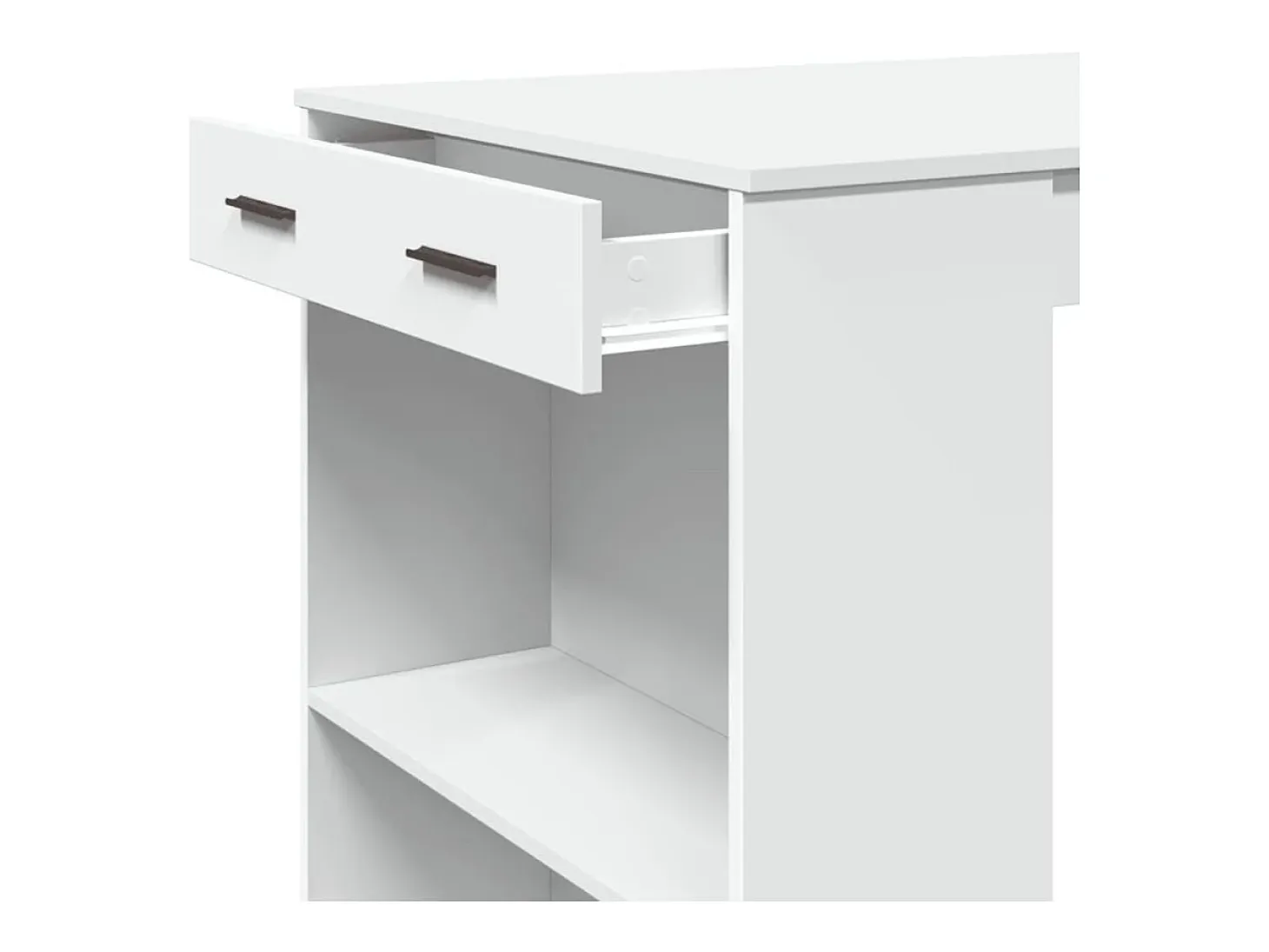 Mesa alta de bar madera ingeniería blanca 102x70x103,5 cm