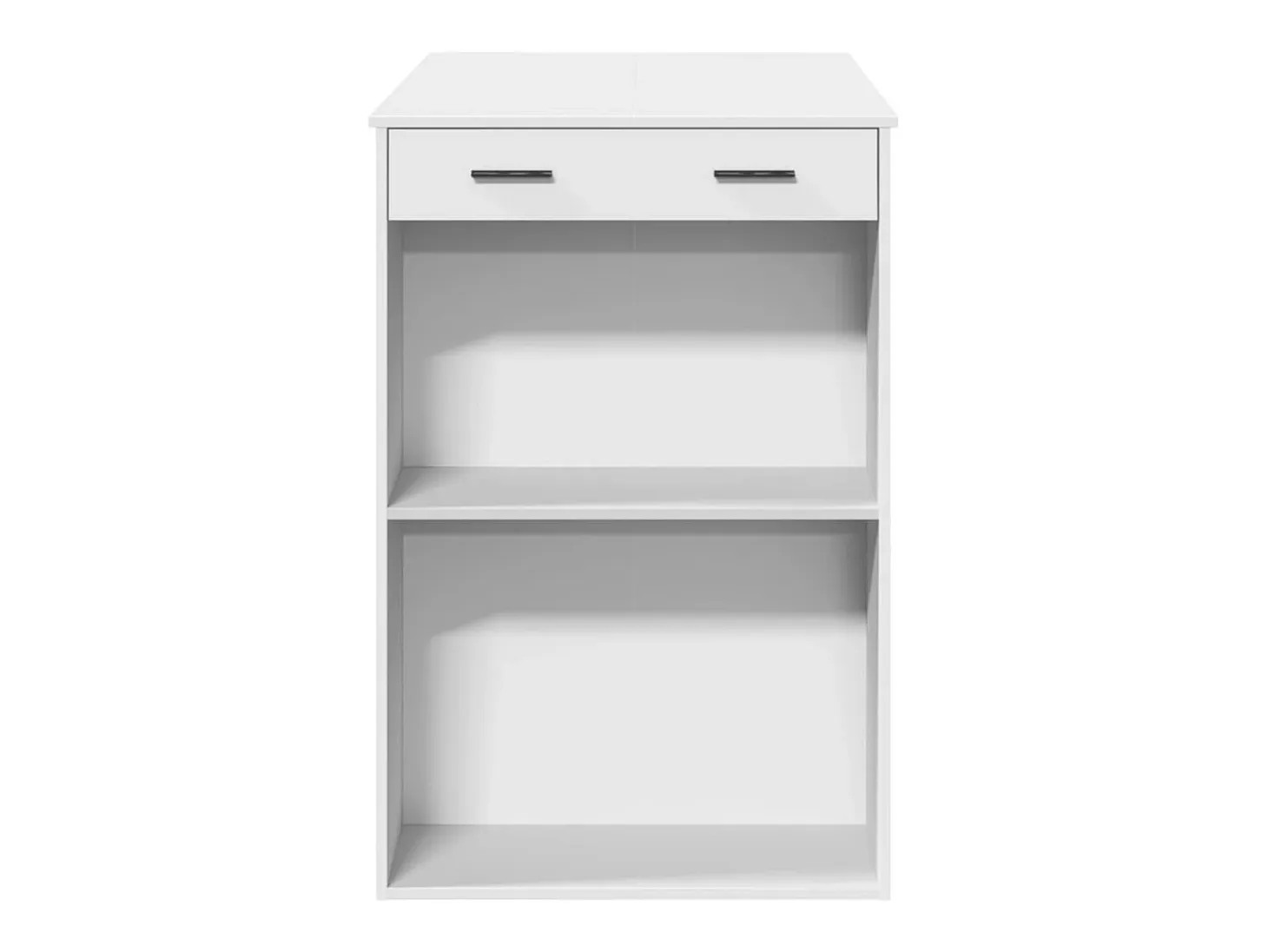Mesa alta de bar madera ingeniería blanca 102x70x103,5 cm