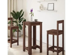 Mesa alta de bar madera ingeniería marrón roble 51x50x103,5 cm