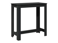 Mesa alta de bar madera ingeniería negra 102x50x103,5 cm