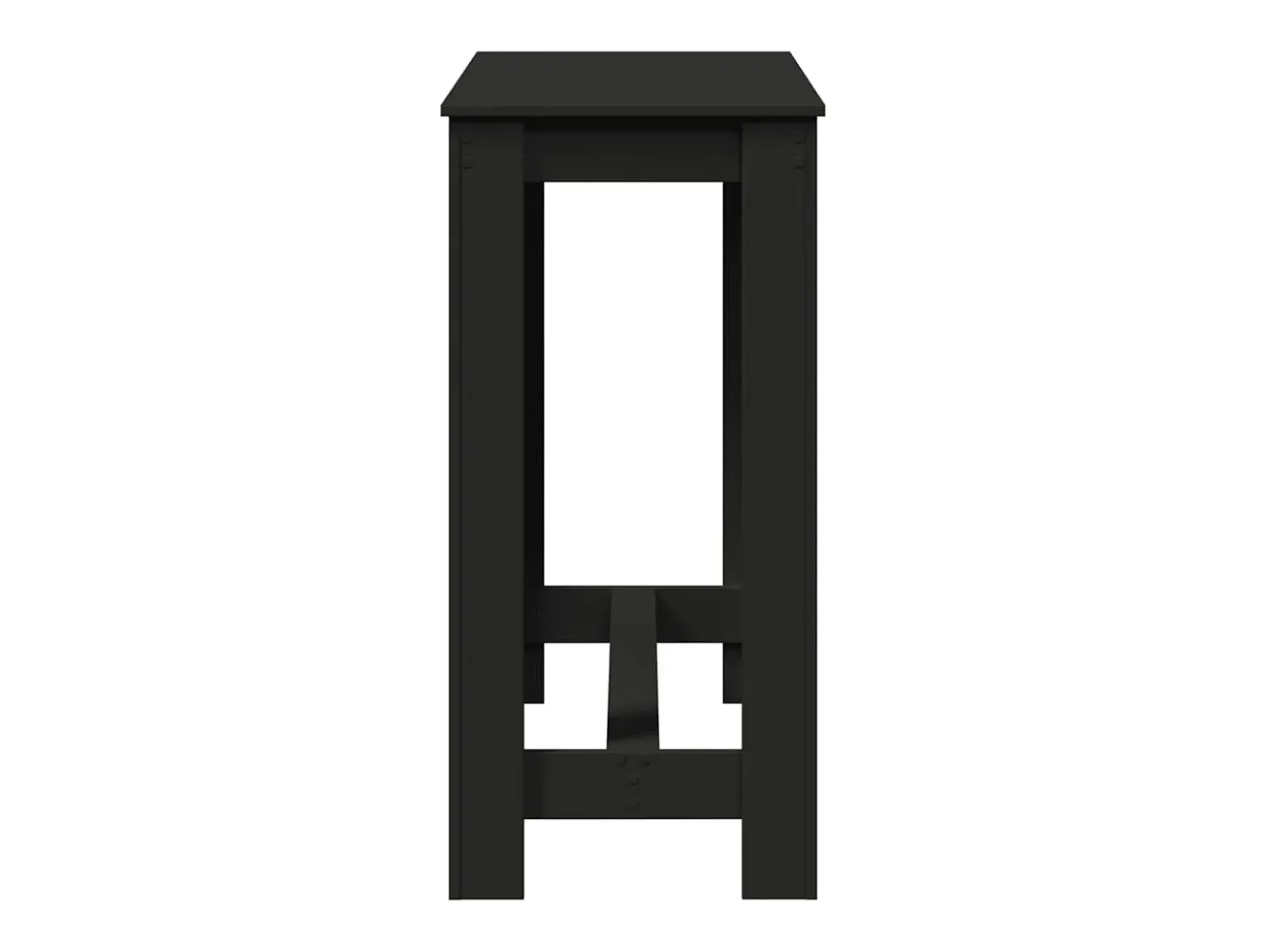 Mesa alta de bar madera ingeniería negra 102x50x103,5 cm