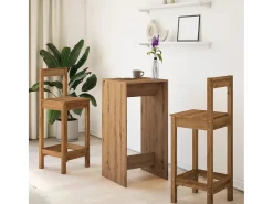 Mesa alta de bar madera ingeniería roble artisian 51x50x103,5cm