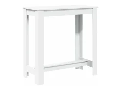 Mesa alta de bar madera ingeniería blanca 102x50x103,5 cm