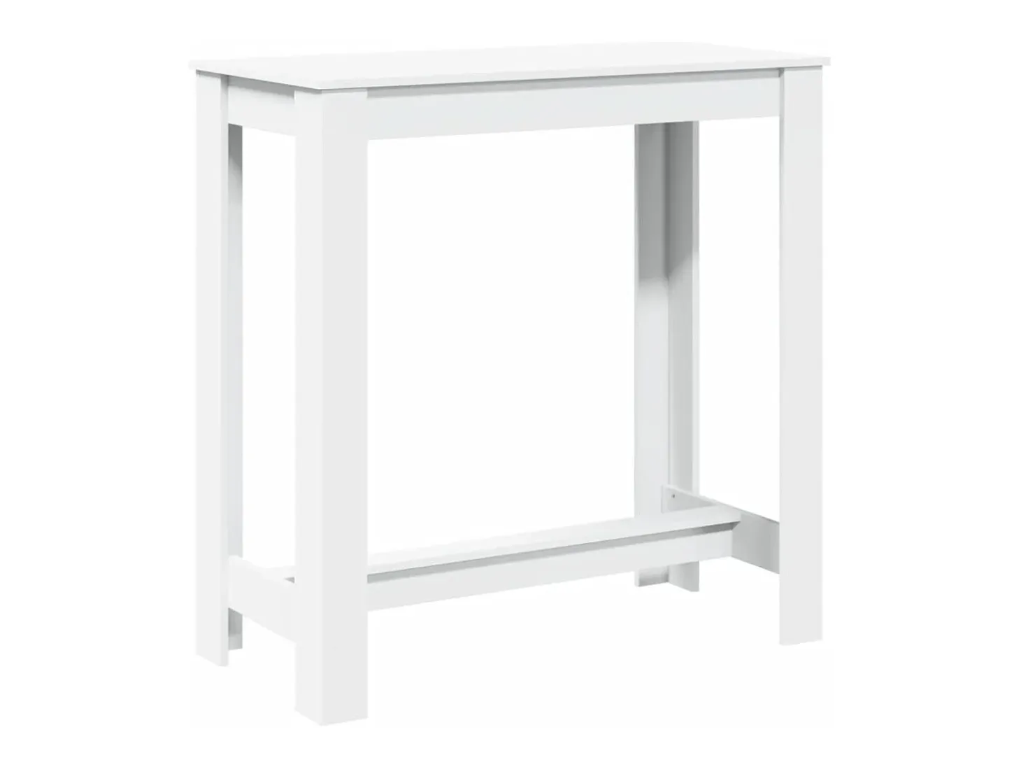 Mesa alta de bar madera ingeniería blanca 102x50x103,5 cm