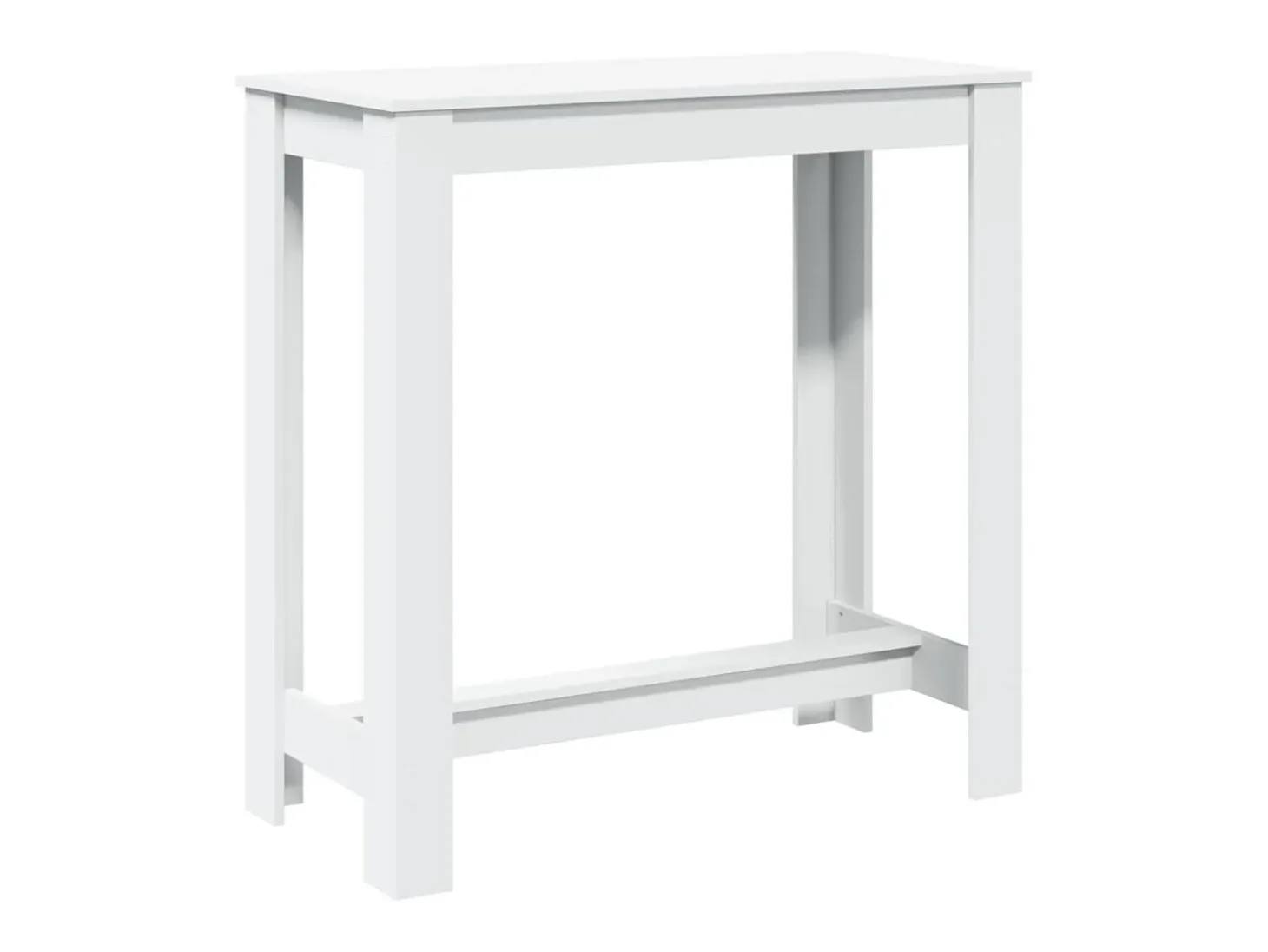 Mesa alta de bar madera ingeniería blanca 102x50x103,5 cm