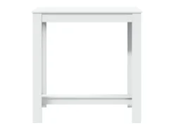 Mesa alta de bar madera ingeniería blanca 102x50x103,5 cm