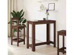 Mesa alta de bar madera ingeniería marrón roble 102x50x103,5 cm