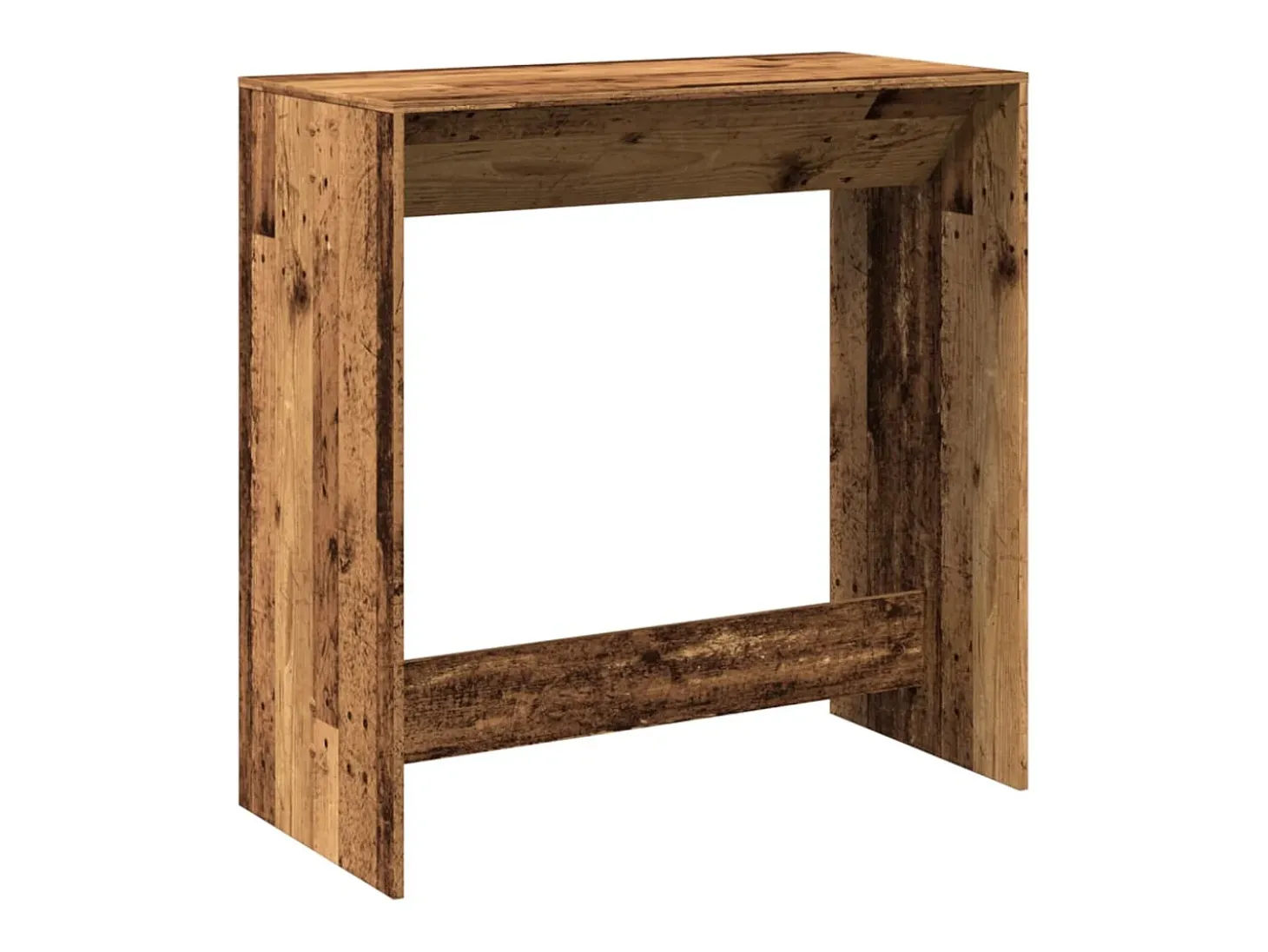 Mesa alta de bar madera ingeniería envejecida 102x50x103,5 cm
