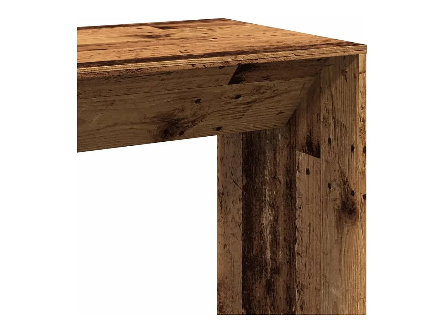 Mesa alta de bar madera ingeniería envejecida 102x50x103,5 cm