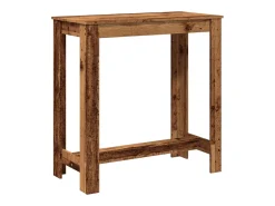 Mesa alta de bar madera ingeniería envejecida 102x50x103,5 cm